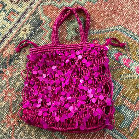 Zara Handbags - ZARA purse sequins pink